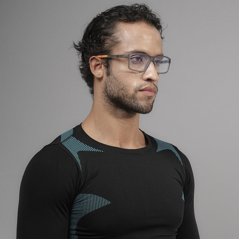 Voyage Active Grey Rectangle Eyeglasses for Men & Women - MG5690-C8
