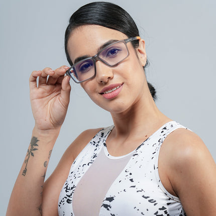 Voyage Active Grey Rectangle Eyeglasses for Men & Women - MG5690-C8