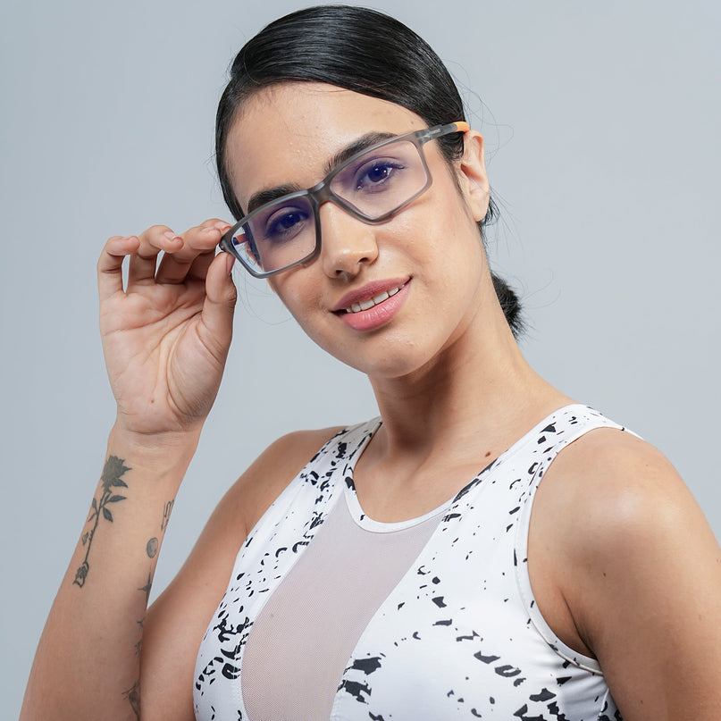 Voyage Active Grey Rectangle Eyeglasses for Men & Women - MG5690-C8