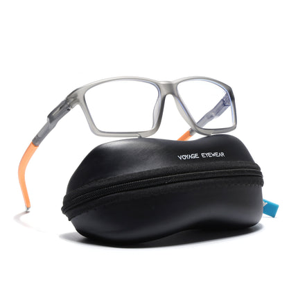 Voyage Active Grey Rectangle Eyeglasses for Men & Women - MG5690-C8