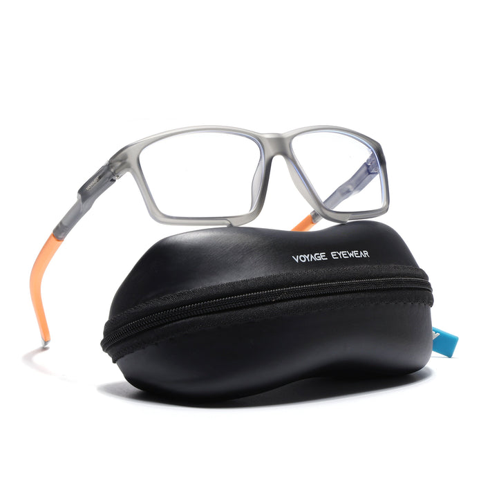 Voyage Active Grey Rectangle Eyeglasses for Men & Women - MG5690-C8