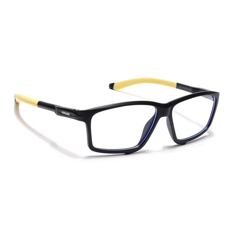 Voyage Active Black Rectangle Eyeglasses for Men & Women - MG5691-C9
