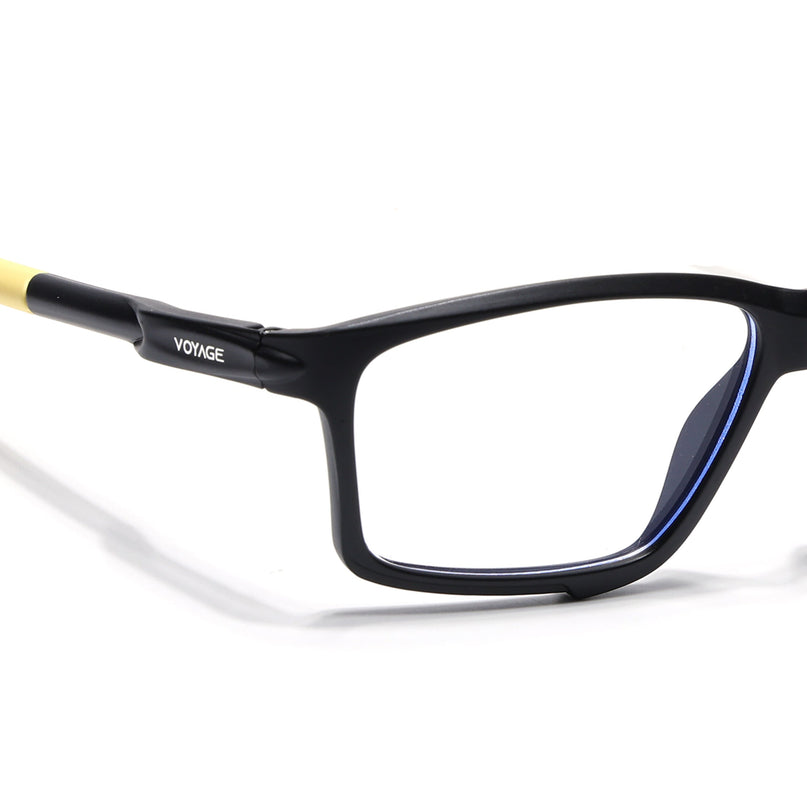 Voyage Active Black Rectangle Eyeglasses for Men & Women - MG5691-C9