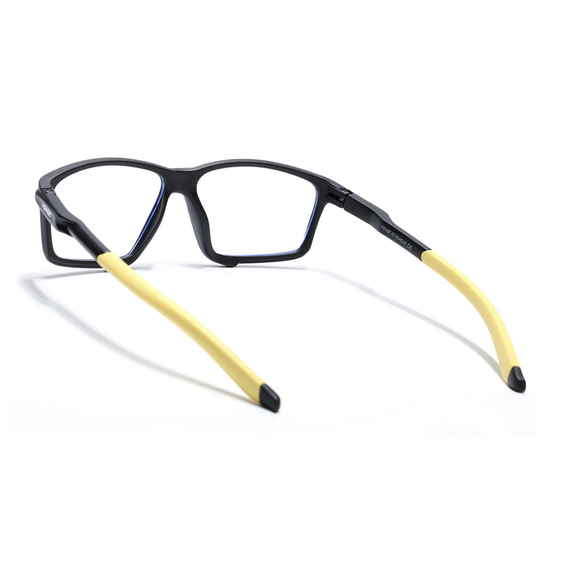Voyage Active Black Rectangle Eyeglasses for Men & Women - MG5691-C9