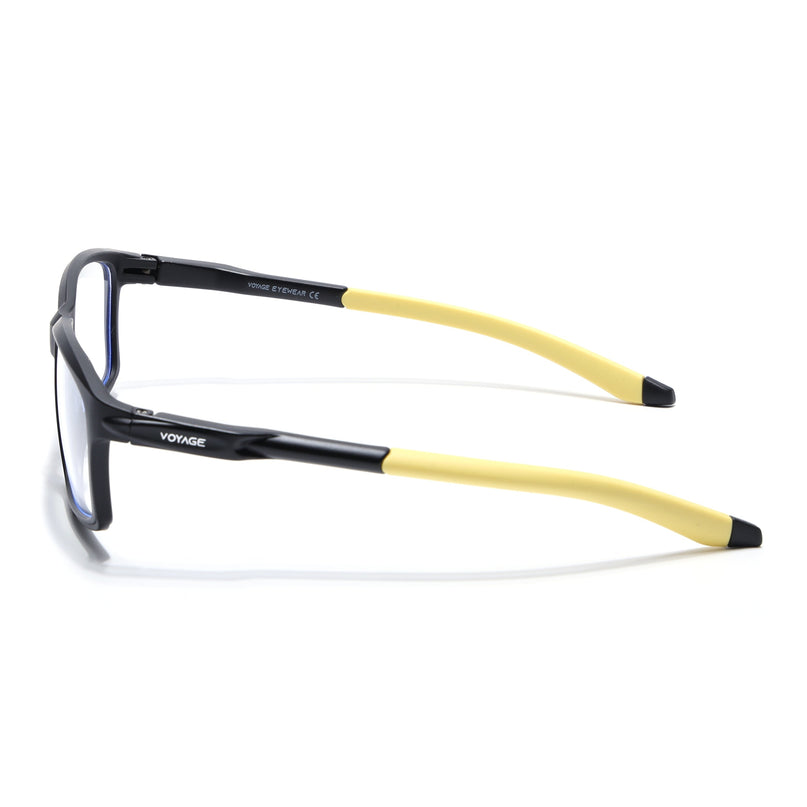 Voyage Active Black Rectangle Eyeglasses for Men & Women - MG5691-C9