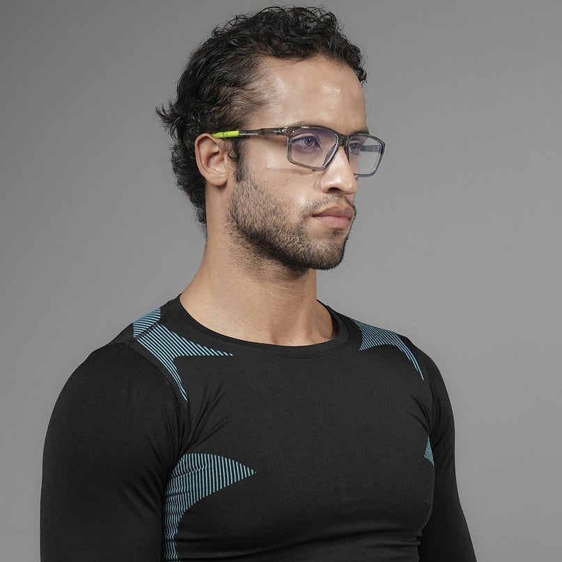 Voyage Active Transparent Grey Rectangle Eyeglasses for Men & Women - MG5692-C10