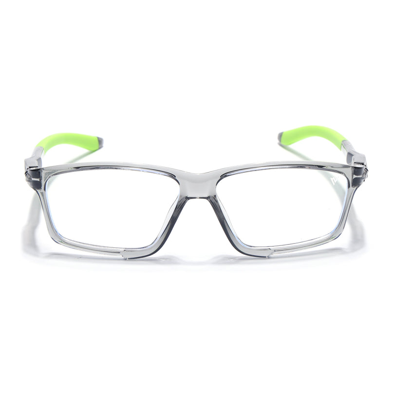 Voyage Active Transparent Grey Rectangle Eyeglasses for Men & Women - MG5692-C10