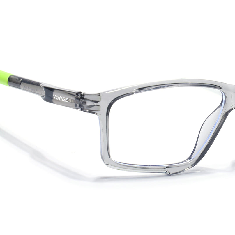 Voyage Active Transparent Grey Rectangle Eyeglasses for Men & Women - MG5692-C10