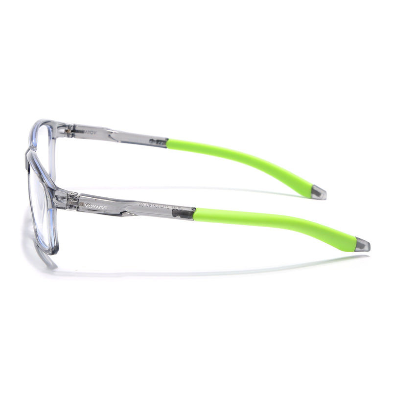 Voyage Active Transparent Grey Rectangle Eyeglasses for Men & Women - MG5692-C10
