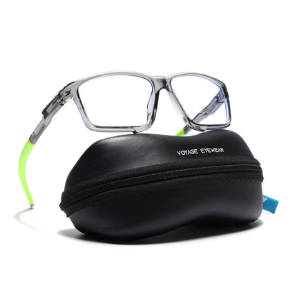Voyage Active Transparent Grey Rectangle Eyeglasses for Men & Women - MG5692-C10