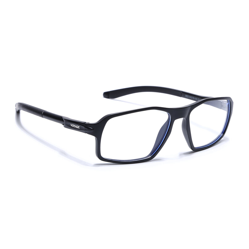 Voyage Active Black Rectangle Eyeglasses for Men & Women - MG5693-C1