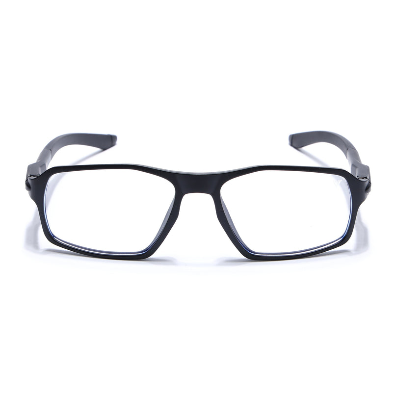 Voyage Active Black Rectangle Eyeglasses for Men & Women - MG5693-C1