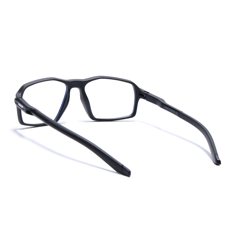 Voyage Active Black Rectangle Eyeglasses for Men & Women - MG5693-C1