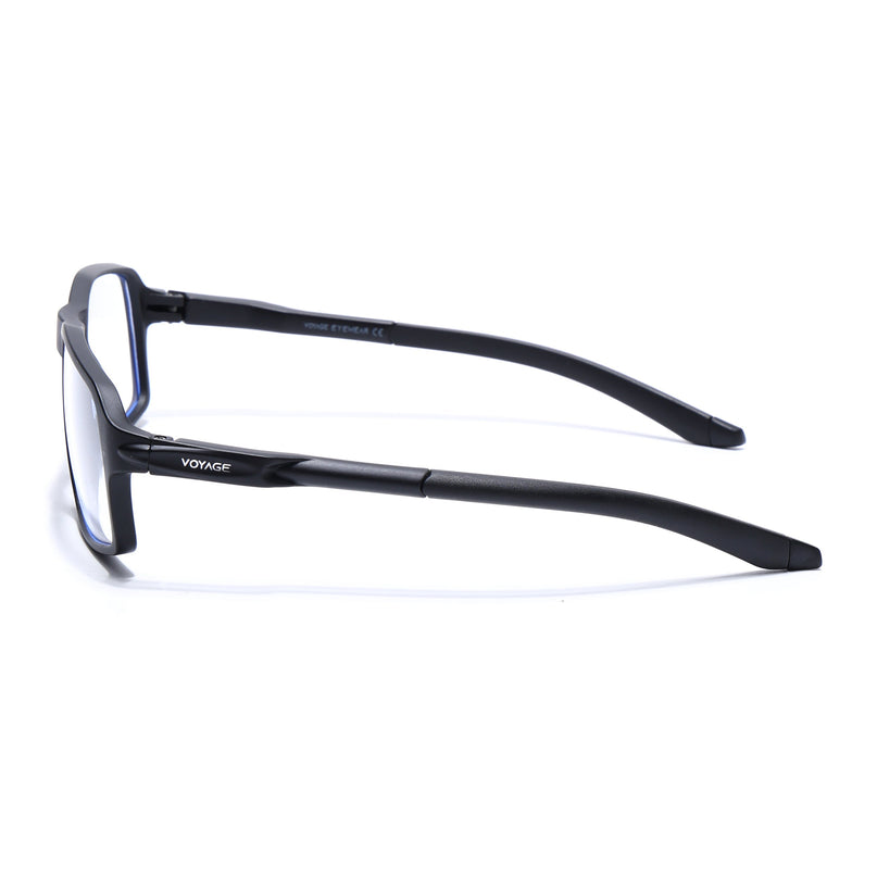 Voyage Active Black Rectangle Eyeglasses for Men & Women - MG5693-C1