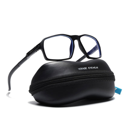 Voyage Active Black Rectangle Eyeglasses for Men & Women - MG5693-C1
