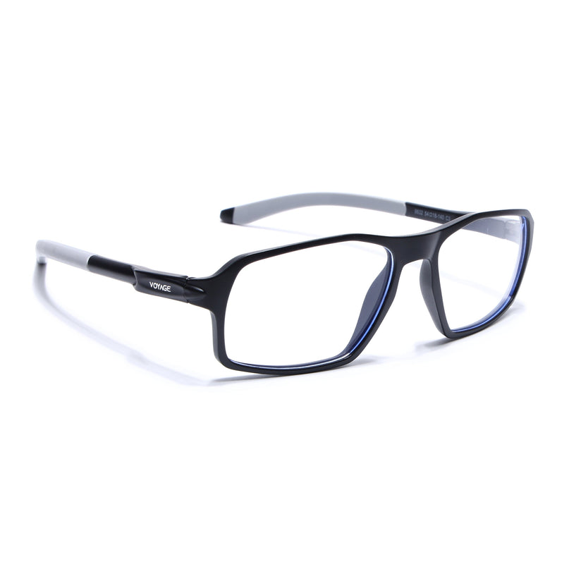 Voyage Active Black Rectangle Eyeglasses for Men & Women - MG5694-C2