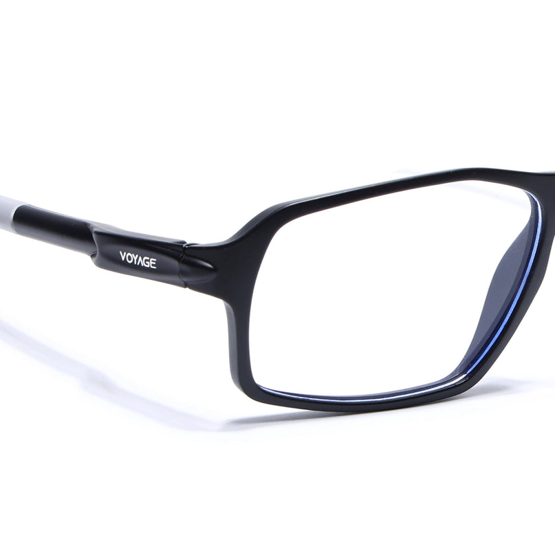 Voyage Active Black Rectangle Eyeglasses for Men & Women - MG5694-C2