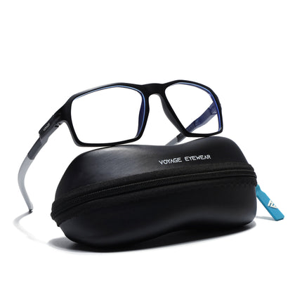 Voyage Active Black Rectangle Eyeglasses for Men & Women - MG5694-C2