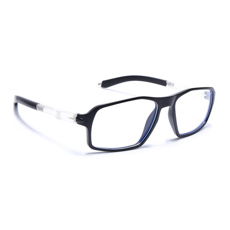 Voyage Active Black Rectangle Eyeglasses for Men & Women - MG5695-C3