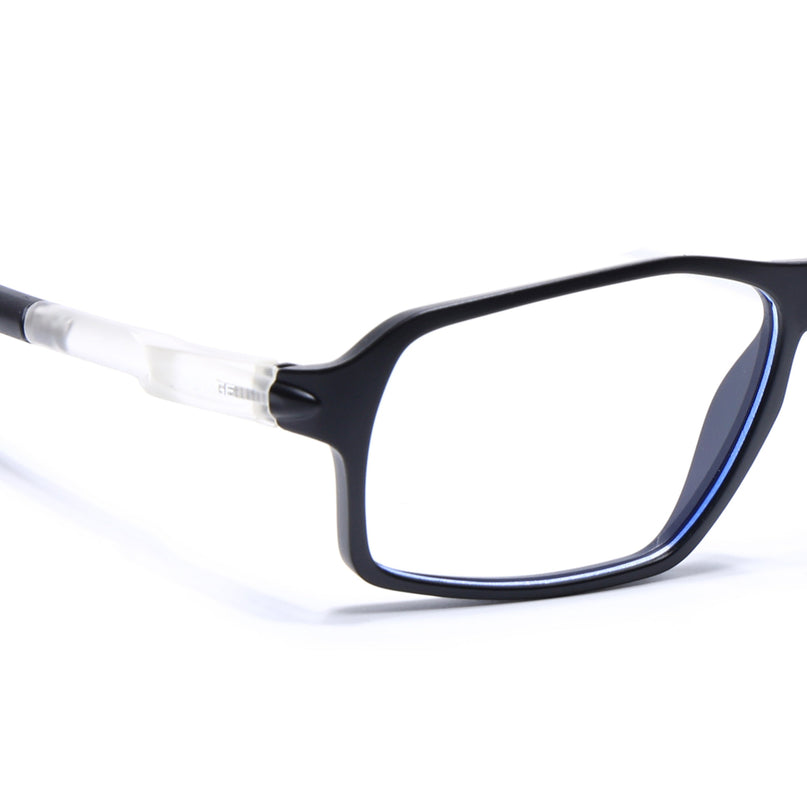 Voyage Active Black Rectangle Eyeglasses for Men & Women - MG5695-C3