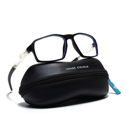Voyage Active Black Rectangle Eyeglasses for Men & Women - MG5695-C3