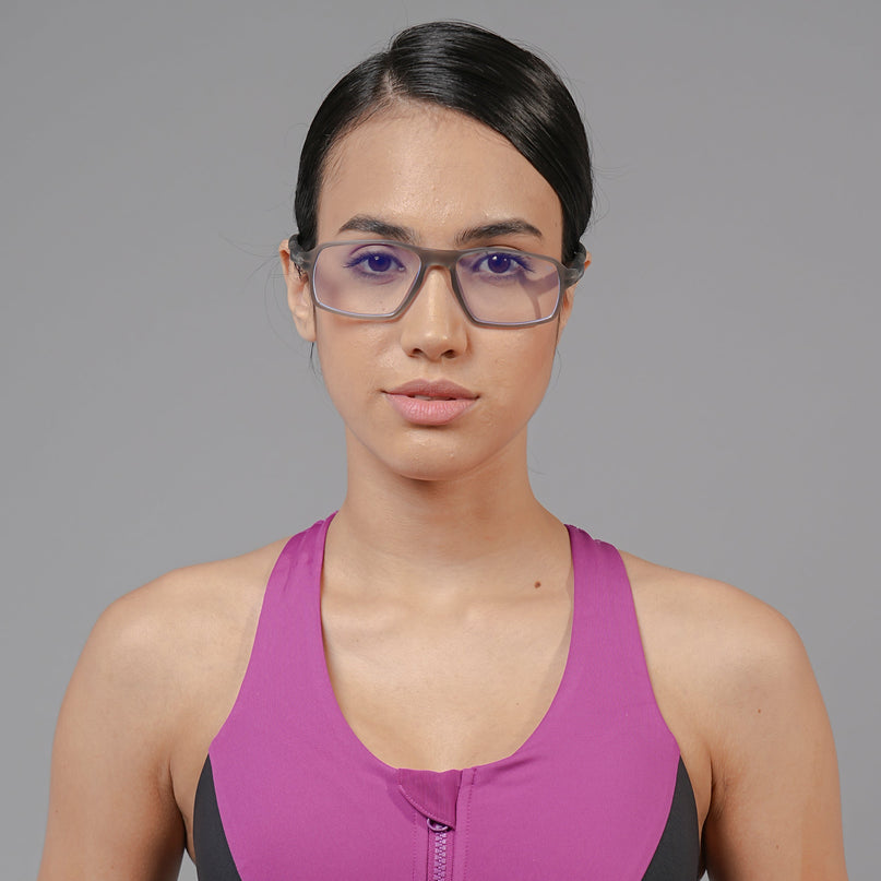 Voyage Active Grey Rectangle Eyeglasses for Men & Women - MG5696-C4