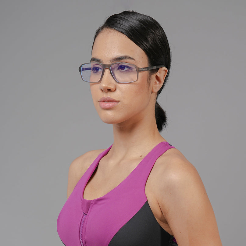 Voyage Active Grey Rectangle Eyeglasses for Men & Women - MG5696-C4