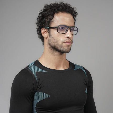 Voyage Active Black Rectangle Eyeglasses for Men & Women - MG5697-C5