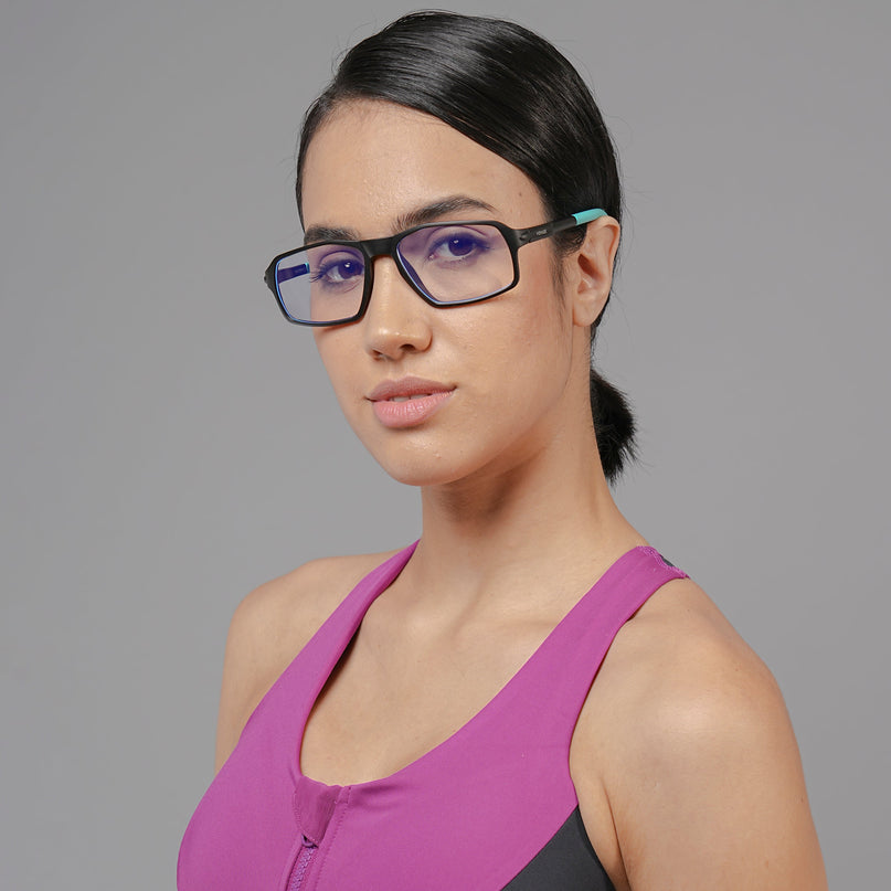 Voyage Active Black Rectangle Eyeglasses for Men & Women - MG5697-C5