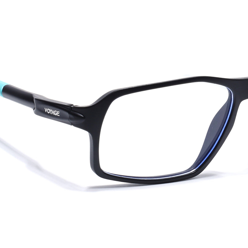 Voyage Active Black Rectangle Eyeglasses for Men & Women - MG5697-C5