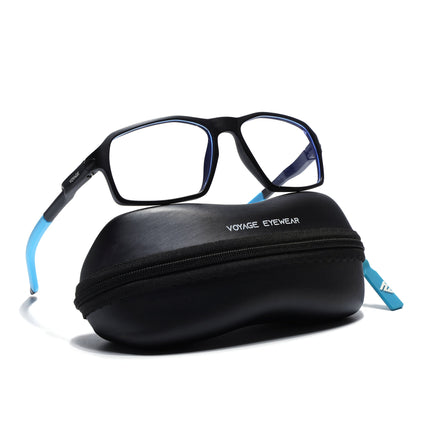 Voyage Active Black Rectangle Eyeglasses for Men & Women - MG5698-C6