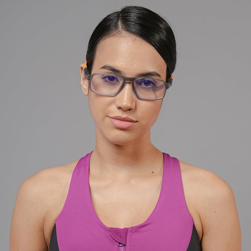 Voyage Active Grey Rectangle Eyeglasses for Men & Women - MG5700-C8
