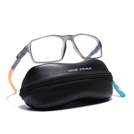 Voyage Active Grey Rectangle Eyeglasses for Men & Women - MG5700-C8