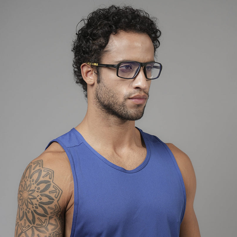 Voyage Active Black Rectangle Eyeglasses for Men & Women - MG5701-C9