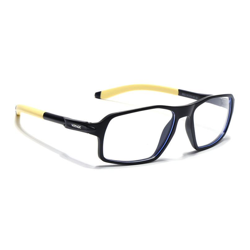 Voyage Active Black Rectangle Eyeglasses for Men & Women - MG5701-C9
