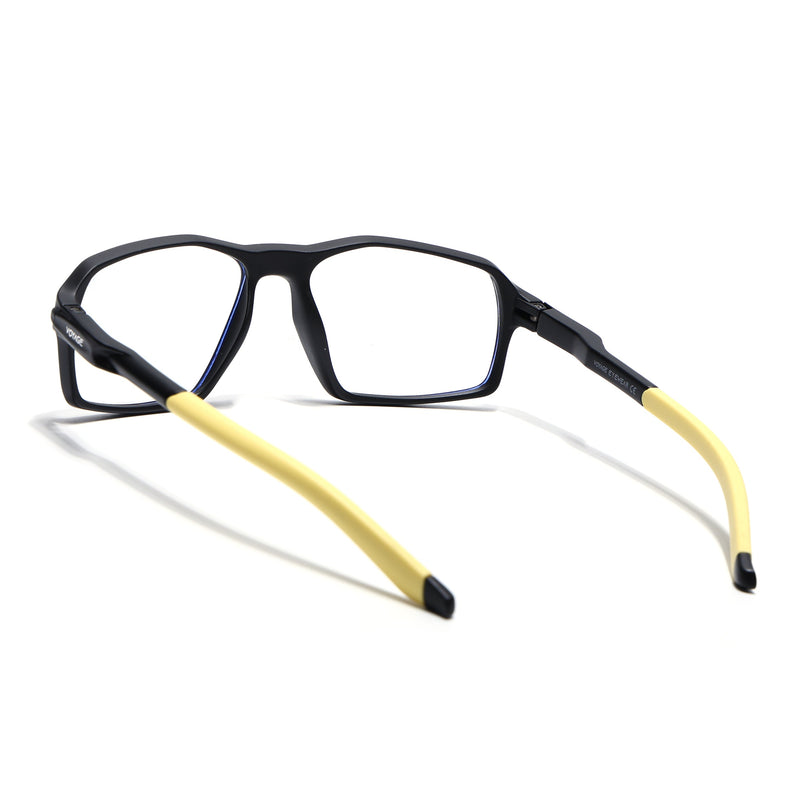 Voyage Active Black Rectangle Eyeglasses for Men & Women - MG5701-C9