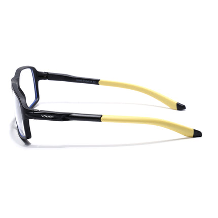 Voyage Active Black Rectangle Eyeglasses for Men & Women - MG5701-C9