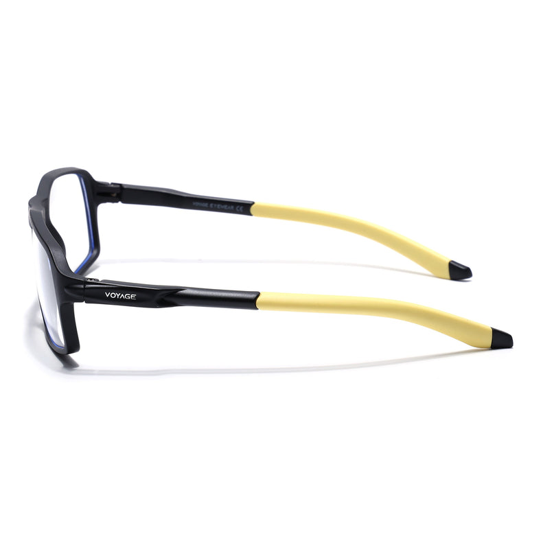 Voyage Active Black Rectangle Eyeglasses for Men & Women - MG5701-C9