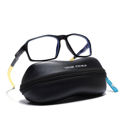 Voyage Active Black Rectangle Eyeglasses for Men & Women - MG5701-C9