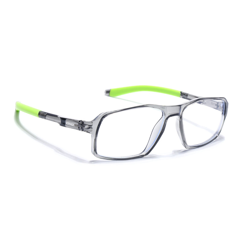 Voyage Active Transparent Grey Rectangle Eyeglasses for Men & Women - MG5702-C10