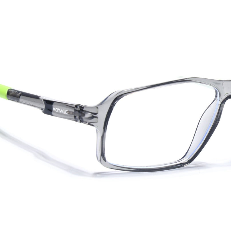 Voyage Active Transparent Grey Rectangle Eyeglasses for Men & Women - MG5702-C10