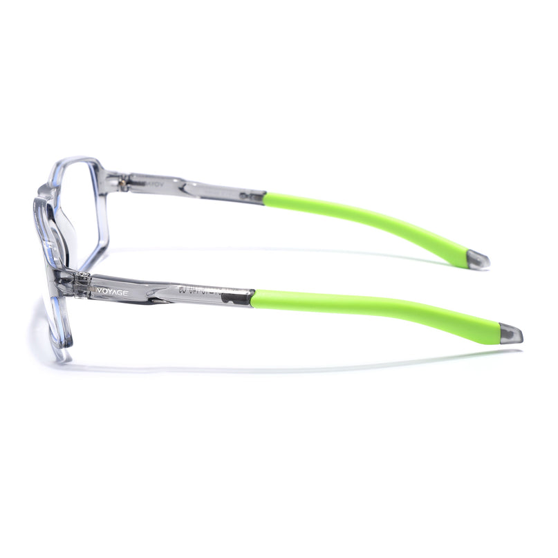 Voyage Active Transparent Grey Rectangle Eyeglasses for Men & Women - MG5702-C10