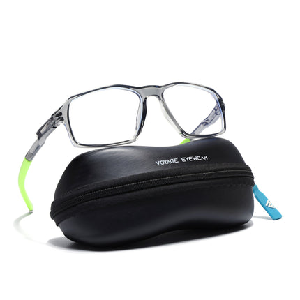 Voyage Active Transparent Grey Rectangle Eyeglasses for Men & Women - MG5702-C10