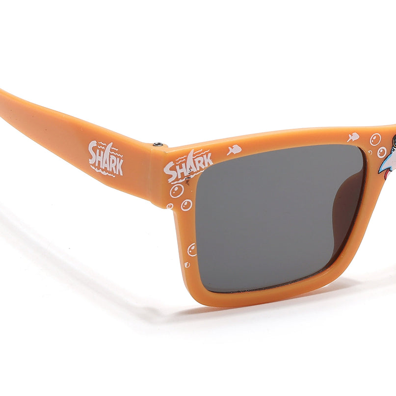 Voyage Sea Safari Square Sunglasses for Kids (Shark)-6 yrs To 12 yrs (Grey Lens | Matt Yellow Frame - MG6589)