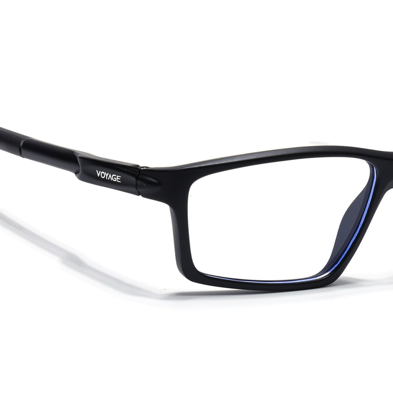 Voyage Active Black Rectangle Eyeglasses for Men & Women - MG5703-C1