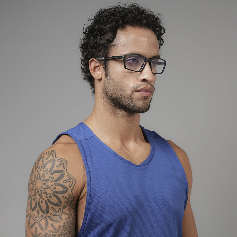 Voyage Active Black Rectangle Eyeglasses for Men & Women - MG5704-C2