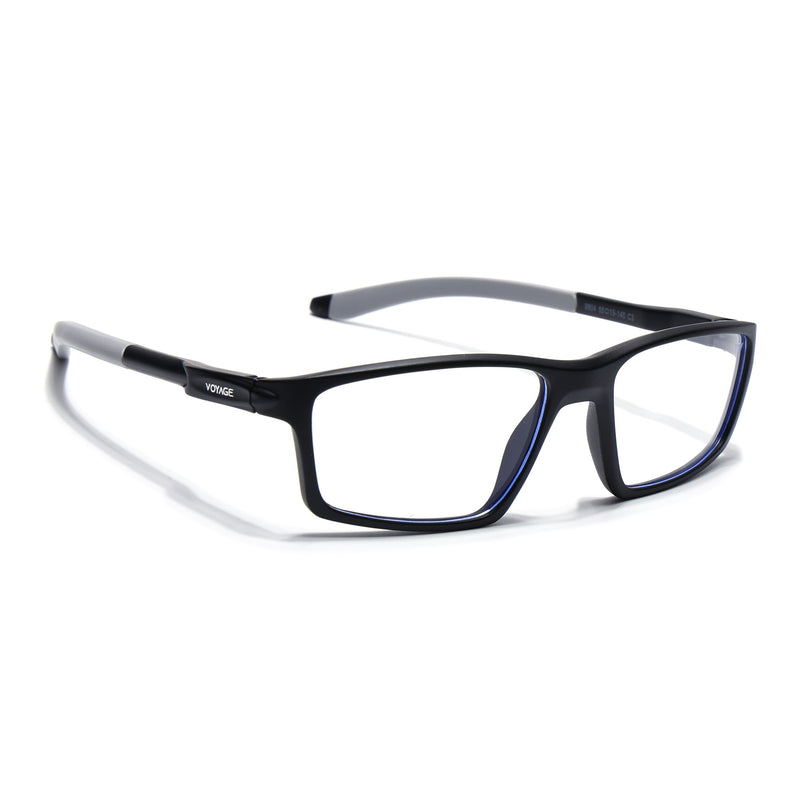 Voyage Active Black Rectangle Eyeglasses for Men & Women - MG5704-C2