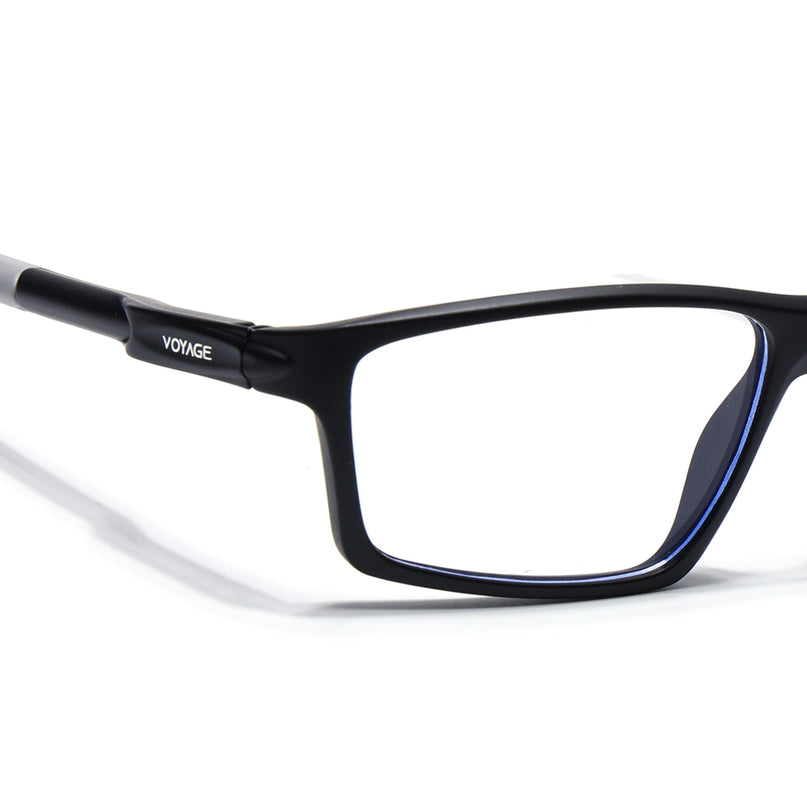 Voyage Active Black Rectangle Eyeglasses for Men & Women - MG5704-C2