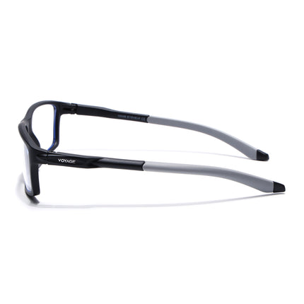 Voyage Active Black Rectangle Eyeglasses for Men & Women - MG5704-C2