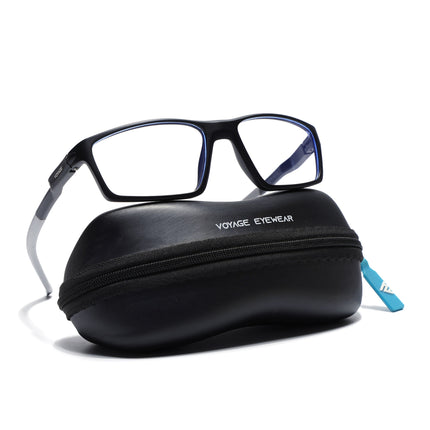 Voyage Active Black Rectangle Eyeglasses for Men & Women - MG5704-C2